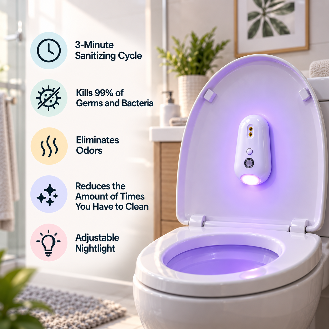 LumaClean 2-in-1 Safety Light & Toilet Sanitizer